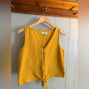 Madewell Mustard Yellow Button-Front Tank Top